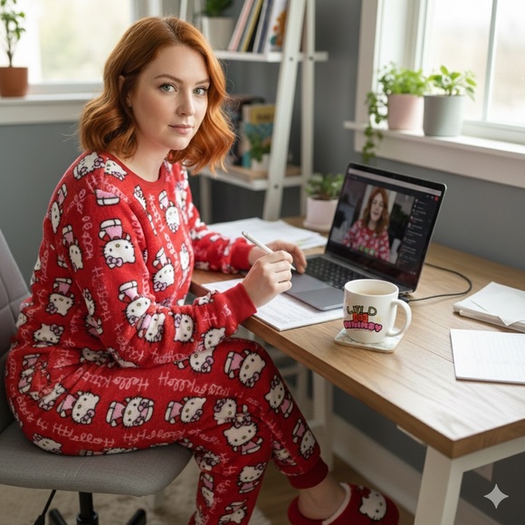 Hello Kitty Other - Hello Kitty NWT Red Fleece Pajama Set